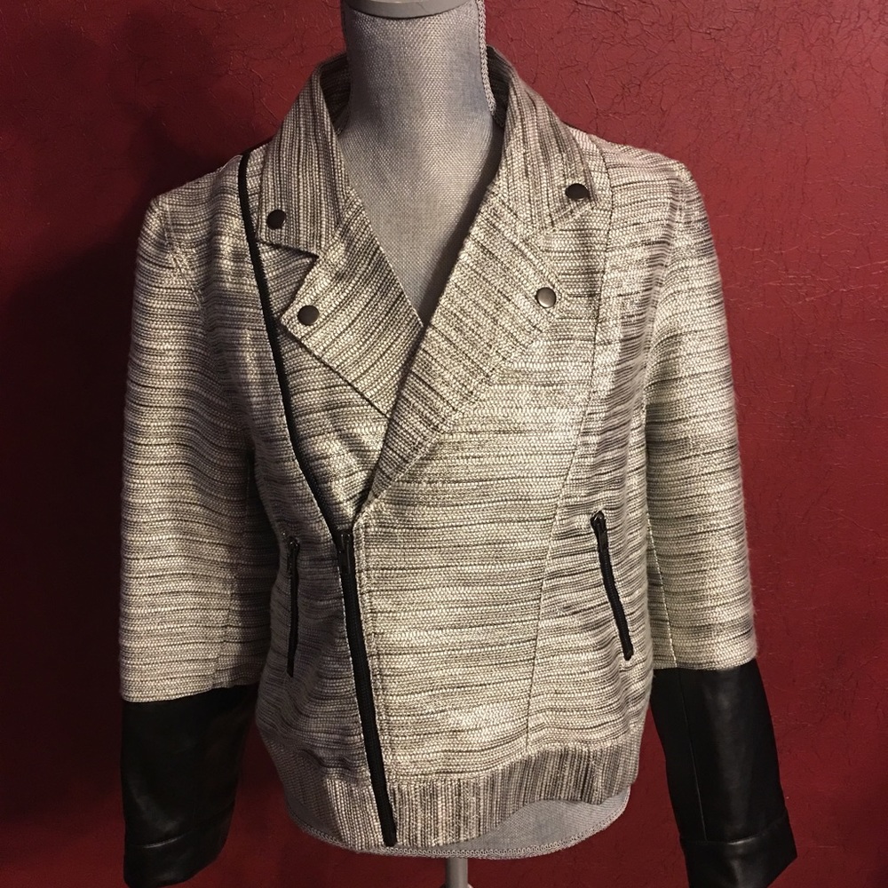 Mink Pink jacket size L with faux leather accents